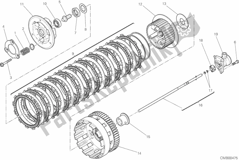 Alle onderdelen voor de Koppeling van de Ducati Diavel Xdiavel USA 1260 2016